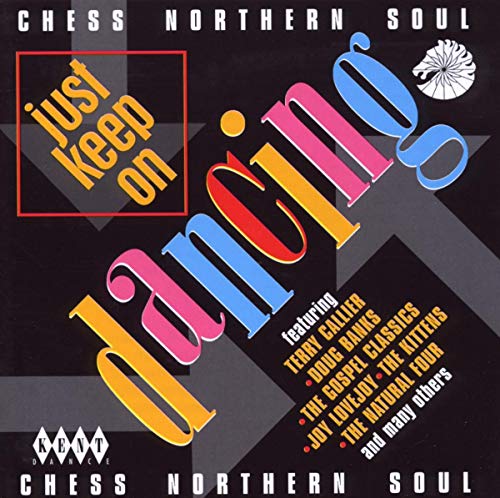 CD cover for “Just Keep On Dancing” with colorful, angled text.