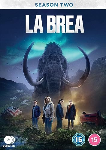 DVD cover for La Brea Season Two featuring a mammoth and four cast members.