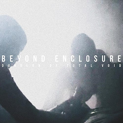 "Album cover with silhouetted figures and white text on a foggy background."