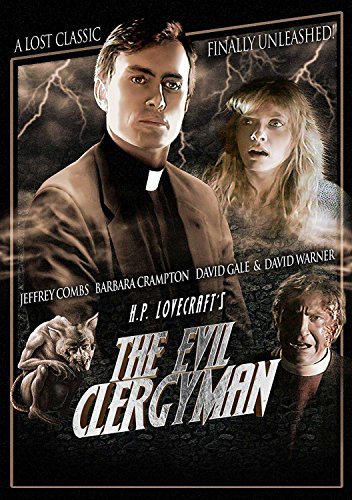 DVD cover for "The Evil Clergyman" featuring a man in clerical garb.