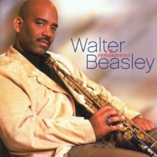 Album cover with man holding saxophone, wearing beige jacket, and blurred background.