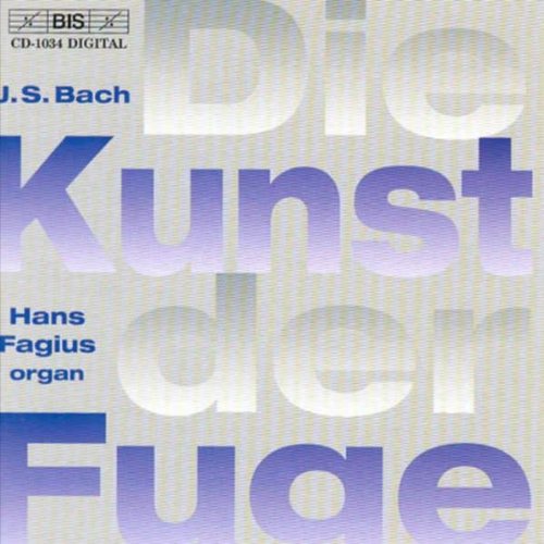 CD cover with "Die Kunst der Fuge" in large, ombre blue letters on beige background.
