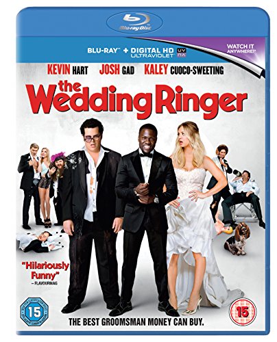 The Wedding Ringer" Blu-ray cover with cast members and wedding scene.