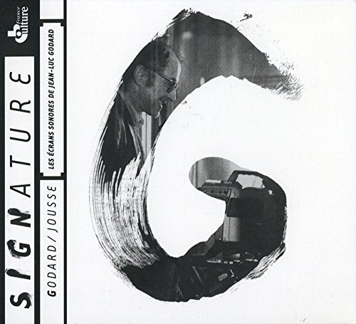 CD cover featuring Jean-Luc Godard’s portrait integrated into abstract brushstrokes.