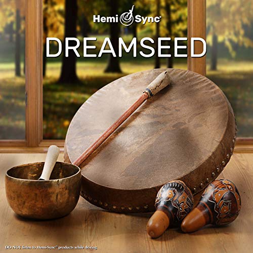 A drum, singing bowl, and shakers on a table by a window.