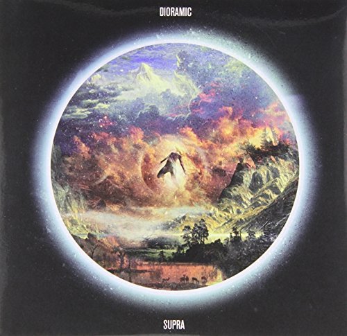 CD cover for Dioramic’s “Supra” featuring a mountainous, cloudy landscape.