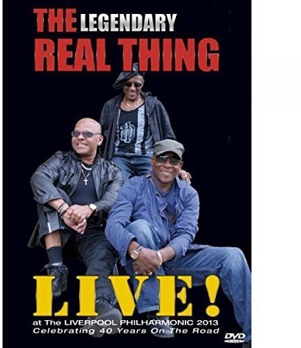 DVD cover featuring three men, The Real Thing, performing live.