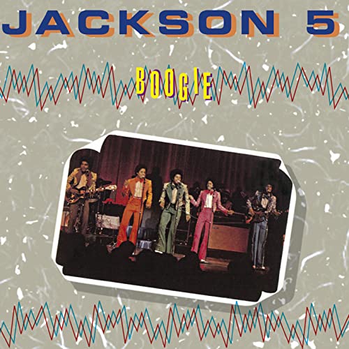 Jackson 5 “Boogie” CD cover featuring the group performing onstage.