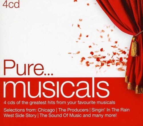 Red curtain with gold tassels and rose petals on a white and red background.