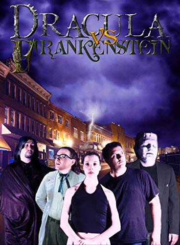 Dracula Vs Frankenstein" DVD cover featuring classic monsters and people.