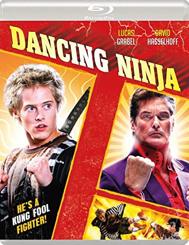 Blu-ray cover for Dancing Ninja featuring Lucas Grabeel and David Hasselhoff.