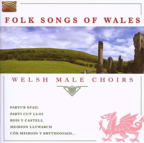 CD cover: Welsh landscape with castle ruins and a red dragon.