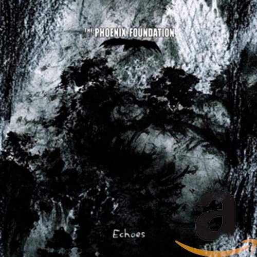 CD cover for "Echoes" by The Phoenix Foundation, featuring a dark, textured bird image.