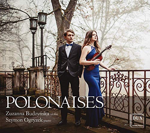 CD cover featuring a man and woman standing on a balcony with a violin.