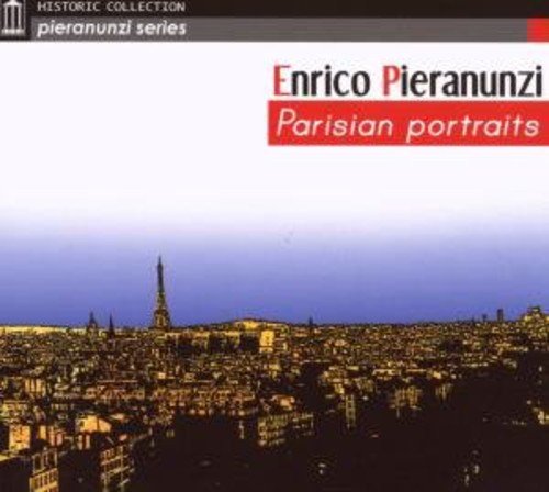 "CD cover with Paris cityscape and Eiffel Tower, featuring Enrico Pieranunzi's 'Parisian Portraits'."