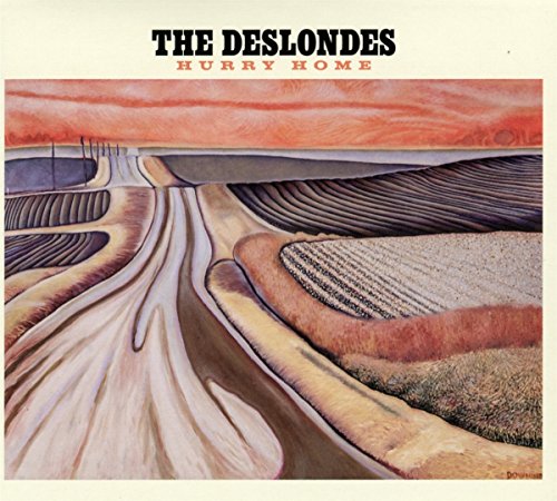 Album cover art for "The Deslondes - Hurry Home" featuring abstract landscape illustration.