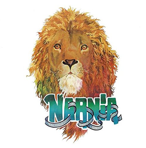 Watercolor painting of a lion’s head with the word “Narnia” below.