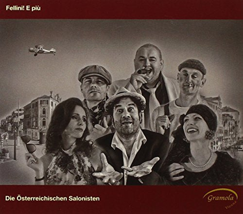 A CD cover with a sepia-toned image of six people and a cityscape.