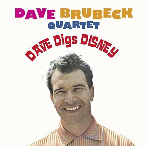 "Album cover with Dave Brubeck smiling, colorful text, and a watermark on a white background."