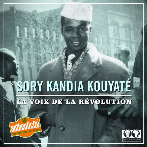 Black-and-white album cover with a man in traditional attire and text overlays.