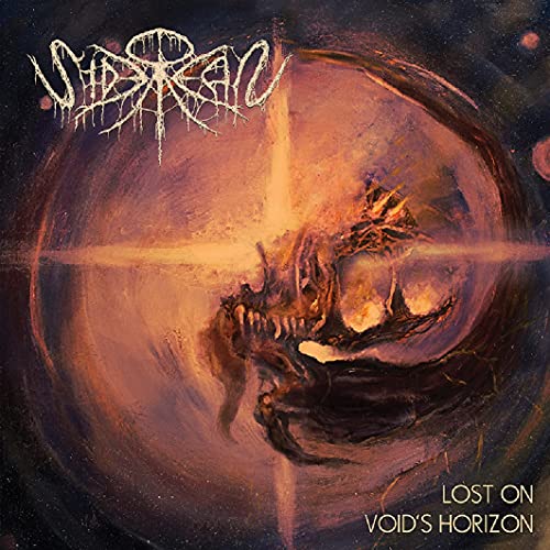 CD cover art: dark, abstract painting of a skull in a nebula.