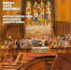 "CD cover art depicting a classical music ensemble in a church-like setting."