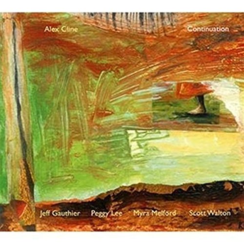 "Album cover with abstract painting in shades of green, brown, and orange."