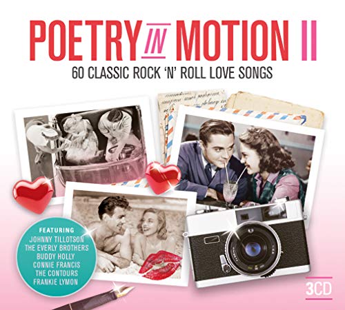 "Album cover with 'Poetry in Motion II' title, featuring vintage photos and a camera."