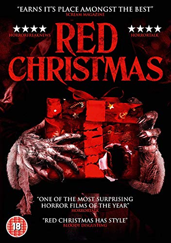 Red Christmas" DVD cover featuring a clawed hand reaching for a gift.