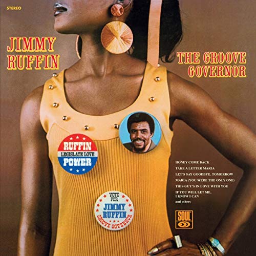 Album cover featuring a woman in a yellow dress with Jimmy Ruffin's image.