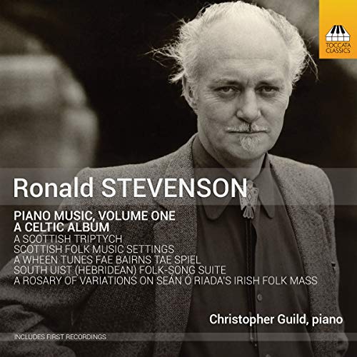 CD cover featuring portrait of composer Ronald Stevenson, pianist Christopher Guild.