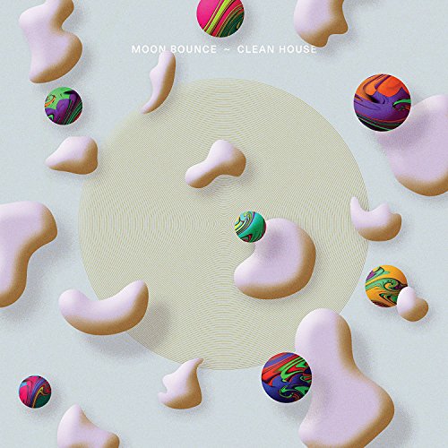 Album cover with colorful spheres and abstract shapes on a light background.