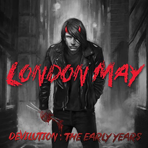 Vinyl album cover featuring a man with red horns holding a bloody knife.
