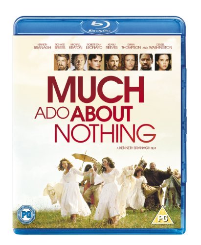 “Much Ado About Nothing” Blu-ray case with cast photos and a pastoral scene.