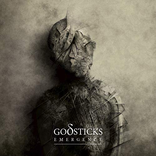 A vinyl record cover featuring a figure wrapped in crumpled paper against a textured background.