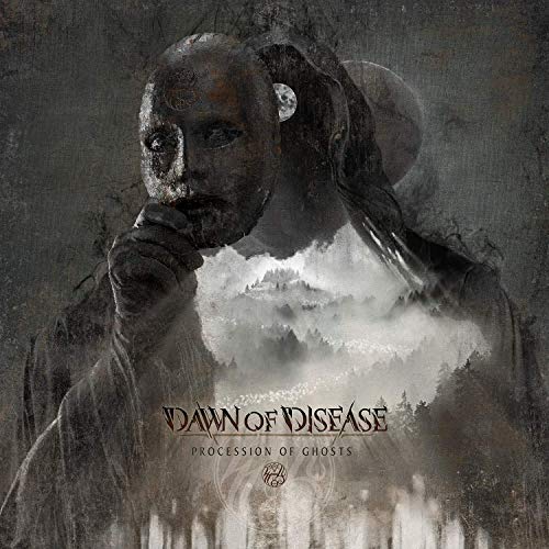 Dark, textured album cover featuring a ghostly figure with obscured face.