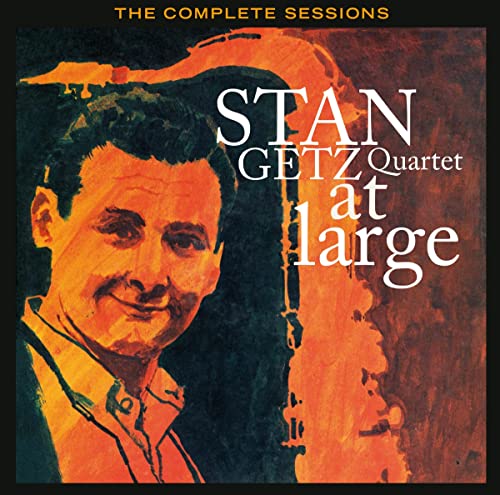 CD cover for Stan Getz Quartet’s “At Large” featuring a portrait of Getz.