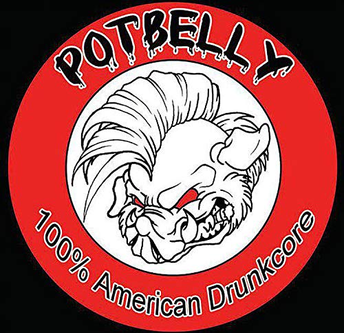 Potbelly vinyl record cover with a red circle and angry animal illustration.