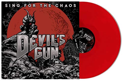 Red vinyl record for Devil’s Gun’s “Sing For The Chaos” album.