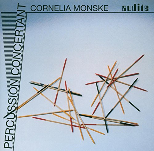 CD cover with scattered drumsticks and text "Cornelia Monske Percussion Concertant".