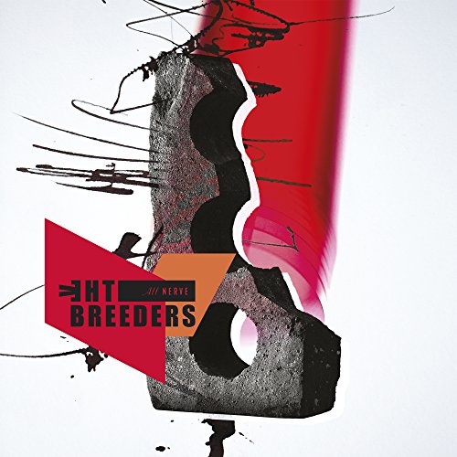 Album cover for The Breeders’ “All Nerve” with abstract red and black shapes.