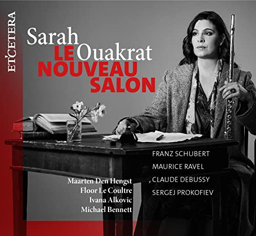 CD cover featuring flutist Sarah Ouakrat in a formal portrait setting.