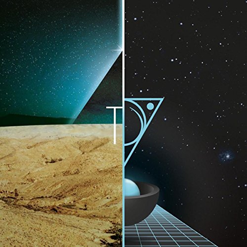 The image is a split-screen album cover with desert and starry night scenes.