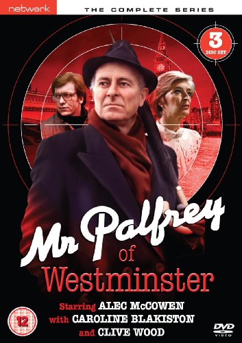 DVD cover for Mr Palfrey of Westminster featuring three actors against a red background.
