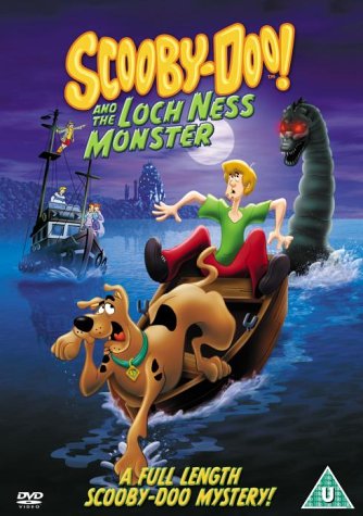 DVD cover featuring Shaggy and Scooby escaping a sea monster in a small boat.
