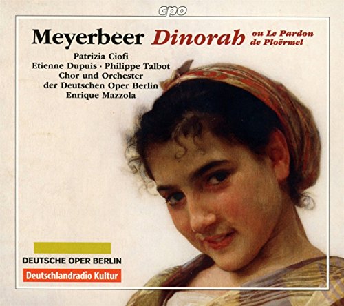 CD cover for Meyerbeer’s Dinorah opera, featuring a painted portrait of a woman.