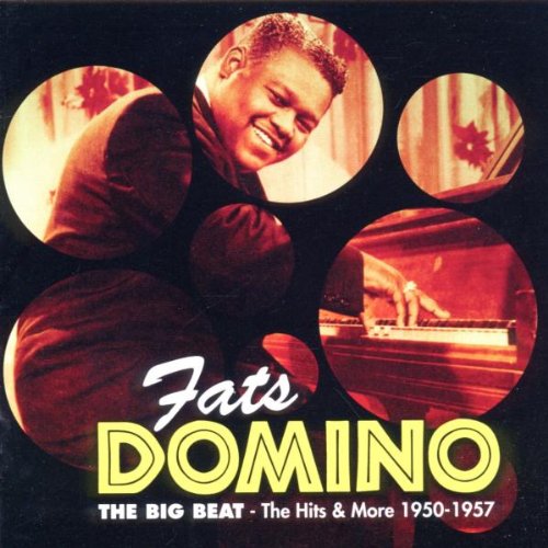 Fats Domino album cover with collage of photos against a black background.