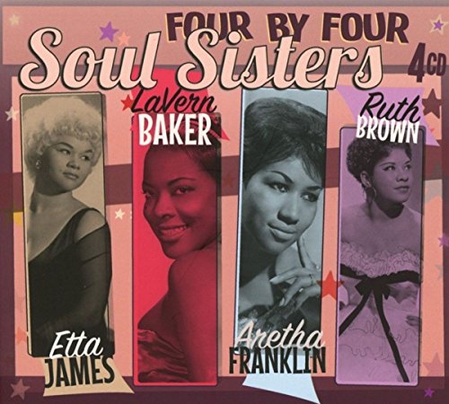 "Soul Sisters" CD cover featuring portraits of four female singers in different colors.