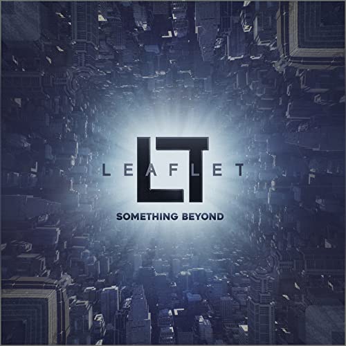 CD cover for “Leaflet - Something Beyond” with abstract city imagery.