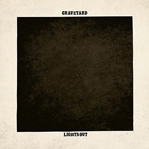 Album cover with a black square on a beige background, titled "Graveyard - Lights Out".